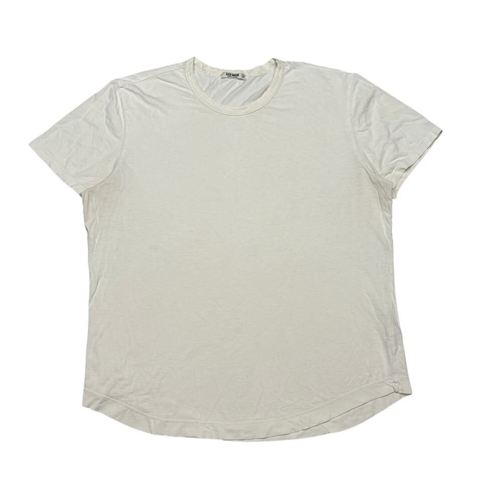 Buck Mason Slub Curved Hem T Shirt Men's Medium Quiet Luxury Americana